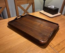 Antique Oak & Copper Serving Tray