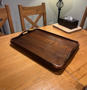 Antique Oak & Copper Serving Tray