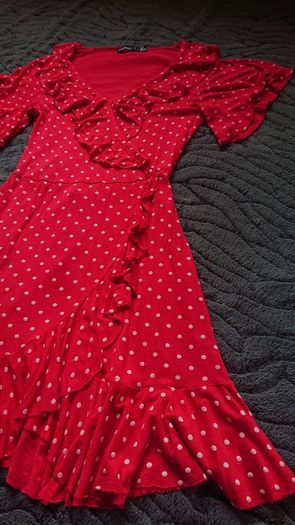 Red Polka Dot Dress. Size 10