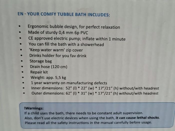 Tubble inflatable bath