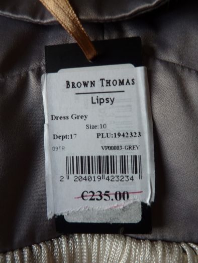 Silvery grey lipsy dress (size UK 10)