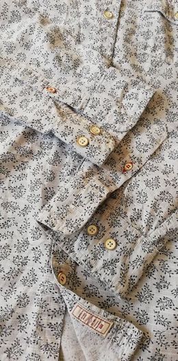 Fatface Mens pattern long sleeve Shirt light Grey 2XL size