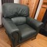 Smart Green Leather Armchair Image 3