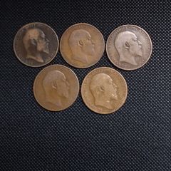 Collection of Edward VII - Pre-Decimal English Pennies (5)