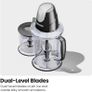 2-in-1 Food Processor and Portable Blender with 400W Motor, 2-Tiered Blade System, Ice Crusher - Ideal for Smoothies, Purees, Chopped Vegetables and More - Large and Small Jars, Pulse Function Image 4