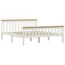 Bed Frame with 2 Drawers White Solid Pine Wood 160x200 cm Image 3