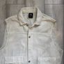 Zara Mens Ecru Denim Utility Gilet Off White or Cream Size XL Image 2