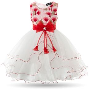 New Girls Gingko Embroidery Party Wedding Ball Gowns Dress sz 6-7yrs