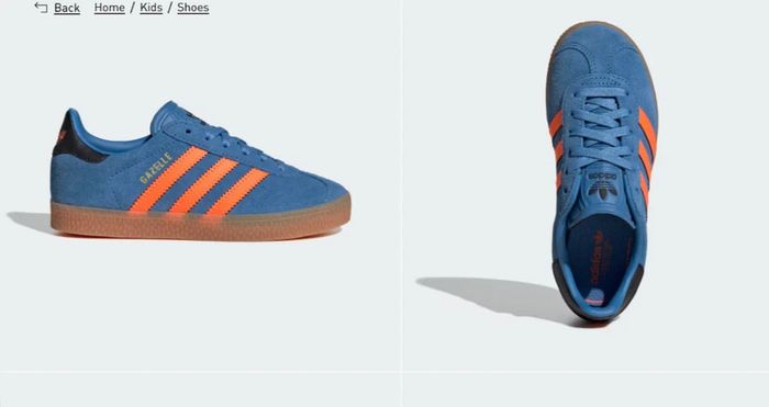 Adidas Gazelle, blue and orange, UK5/EU38, brand new with box - never worn