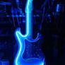 Vintage Blue Neon Light Clock Guitar Image 7
