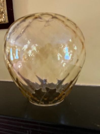 Glass Ceiling Light Shade In Prestine Vintage Condition. Stunning Gold / Amber Hue Colouring. Beautiful