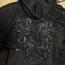 Navy Angel Wings Sequin Hoodie. New. Size M Image 10