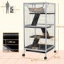 Small Animal Cage Pet Play House with Wheels Platforms Light Grey Image 2
