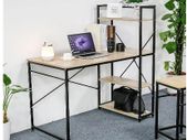 BRAND NEW Modern Style Computer Desk with 4 Tiers Bookshelf for Home Office Studying Living Room Furniture
