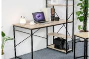 BRAND NEW Modern Style Computer Desk with 4 Tiers Bookshelf for Home Office Studying Living Room Furniture