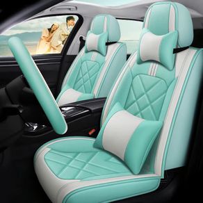 Stylish Durable Artificial Leather Full Seat Front and Rear Seat Cover Universal Car Seat Cover for 90% Sedan SUV