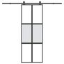 Sliding Door with Hardware Set 76x205 cm Tempered Glass&Aluminium Image 2
