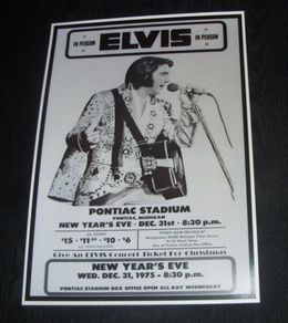 ELVIS PRESLEY Concert Poster Pontiac Stadium 1975 Repro...