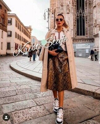 ZARA  shiny SNAKESKIN print skirt bloggers favourite