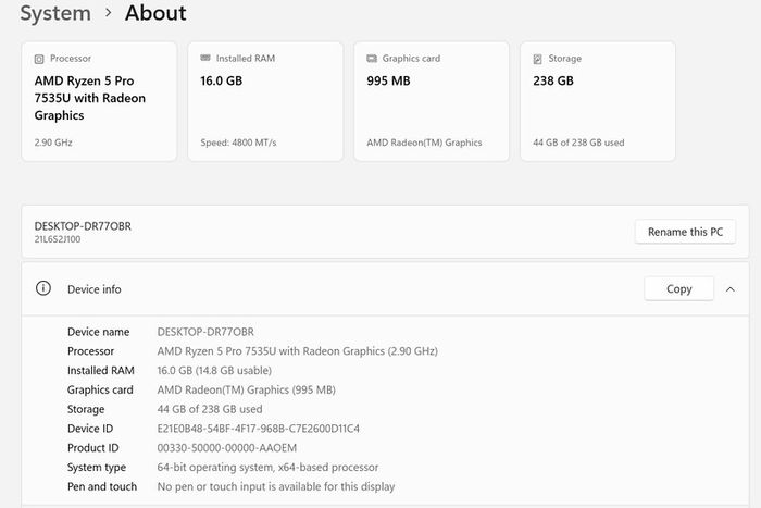 Lenovo ThinkPad L14 Gen5 Laptop | AMD Ryzen 5 Pro | 16GB | 14" WUXGA | 256GB | Win11