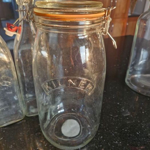 Glass Bottles and Storage Jar Set