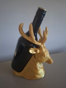 Gold Deer Head Bottle Holder