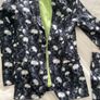 Halloween Skeleton Suit, Black & White, with Jacket, Trousers, and tie . Fitted suit with all over skull print. Image 2
