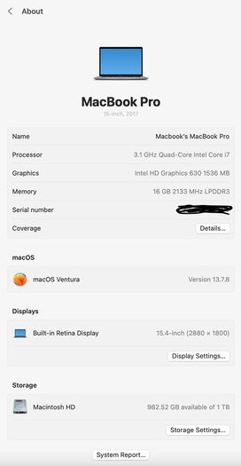 Apple MacBook Pro 15 TouchBar 2017