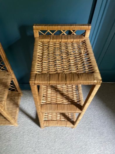 Pair of wicker nightstands
