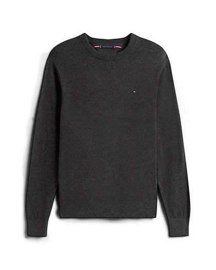 Tommy Hilfigerr Pima Cotton Cashmere Crew Neck Jumper - Charcoal Grey - XL - Brand New