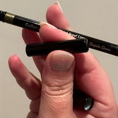 Victoria Beckham sequin green eyeliner