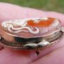 Vintage Most Rare 1890's Antique 14k Gold Shell Cameo Pin Brooch 4cm X 3cm Image 4