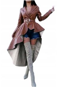 Camel jacket leather Basque long back