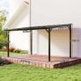 3 x 4.3m Metal Pergola with UPF 50+ and Waterproof Polycarbonate Roof, Wall-Mounted or Free Standing Garden Gazebo, Wind-resistant Outdoor Sun Shade, Dark Grey Image 3