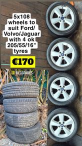 Various Sets & Singles of 5x108 Steel wheels & Alloys to Suit Ford , Volvo & Jaguar 15" 16" 17" 18" inch with 63.5 c/b @ OCG