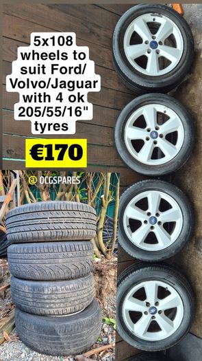 Various Sets & Singles of 5x108 Steel wheels & Alloys to Suit Ford , Volvo & Jaguar 15" 16" 17" 18" inch with 63.5 c/b @ OCG