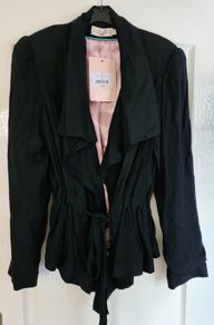 Missreal Womens Black Waterfall Tie Waist Jacket - Brand New!!!