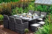 New Garden Cube Rattan Furniture / Dining Table / Chairs / Delivery