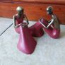 Vintage Bronze Art Deco Sculpture Lady Sitting - Pair Image 2