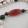 Authentic Freshwater Pearl Necklace with African Carnelian & Jade Beads Image 4