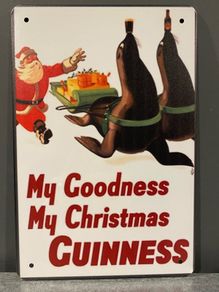 Guinness Christmas Tin Metal Sign