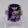 Silver Pink Amethyst Nature Ring Image 2