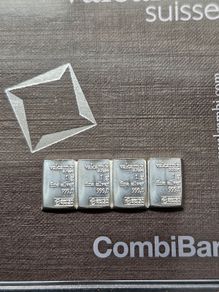 4 x 1 gram Silver Bar's (4 Grams) - Valcambi 999