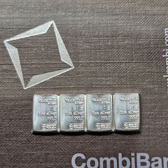 4 x 1 gram Silver Bar's (4 Grams) - Valcambi 999