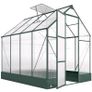 New Garden Walk-in Polycarbonate Greenhouse with Raised Garden Bed 6ft x 8ft Image 8