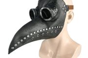 Black Rubber Plague Doctor Mask Long Nose Bird Beek Steampunk Gas Latex Face Mask Halloween Cosplay Prop for Kids and Adult