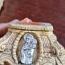 Vintage religious virgin and child candleholders Image 4