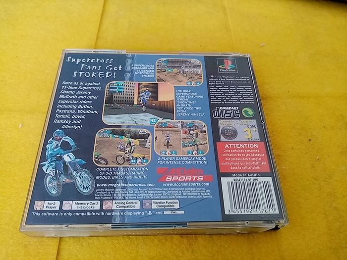 Jeremy McGrath Supercross Super cross PlayStation 1 Ps1 Games PlayStation 2 Ps2 Games Original