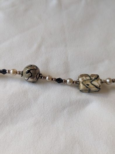 Silver, natural pearls necklace