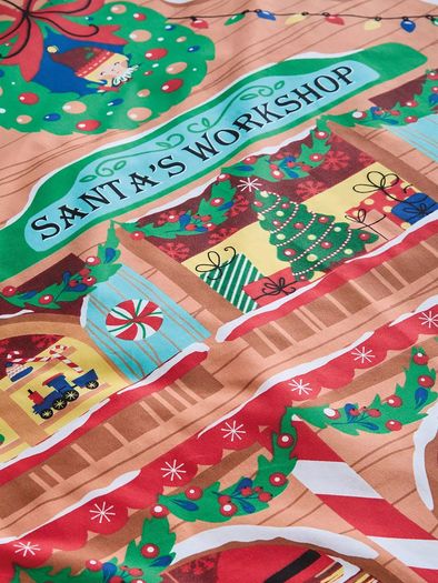 Catherine Lansfield Christmas Santas Workshop Duvet Set King Size Reversible